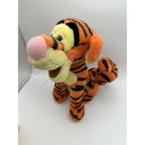 Disney Store Tigger 10" Winnie the Pooh Plush Stuffed Animal Sitting Curly Tail